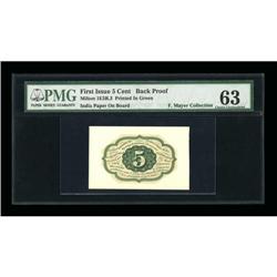 Milton 1E5R.3 5¢ First Issue Green Proof