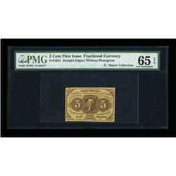 Fr. 1231 5¢ First Issue PMG Gem Unc 65 EPQ