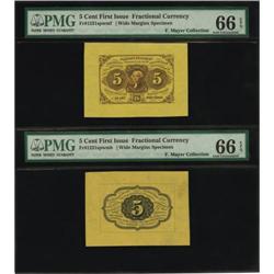 Fr. 1231SP 5¢ First Issue Wide Margin Pair PMG
