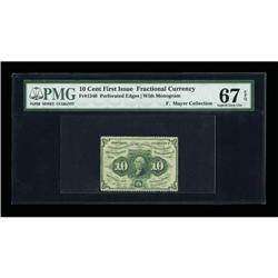 Fr. 1240 10¢ First Issue PMG Superb Gem 67 EPQ
