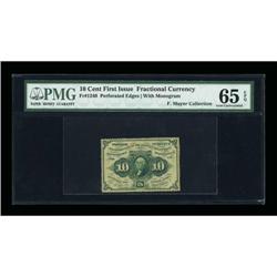 Fr. 1240 10¢ First Issue PMG Gem Unc 65 EPQ