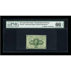 Fr. 1241 10¢ First Issue PMG Gem Unc 66 EPQ