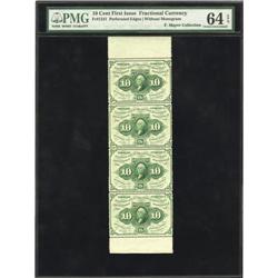 Fr. 1241 10¢ First Issue Strip of 4 PMG 64 EPQ