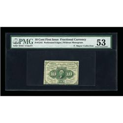 Fr. 1241 Milton 1R10.2c 10¢ First Issue Inverted