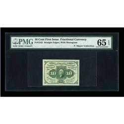 Fr. 1242 10¢ First Issue PMG Gem Uncirculated 65