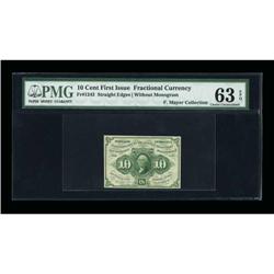 Fr. 1243 Milton 1R10.1e 10¢ First Issue Inverted