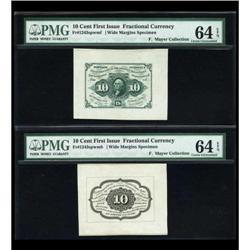Fr. 1243SP 10¢ First Issue Wide Margin Pair PMG