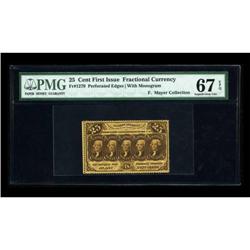 Fr. 1279 25¢ First Issue PMG Superb Gem Unc 67