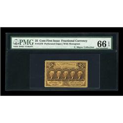 Fr. 1279 25¢ First Issue PMG Gem Uncirculated 66