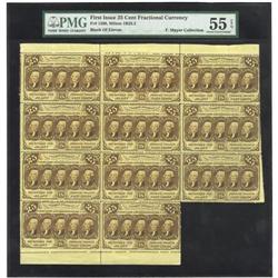Fr. 1280 Milton 1R25.2 25¢ First Issue Block of
