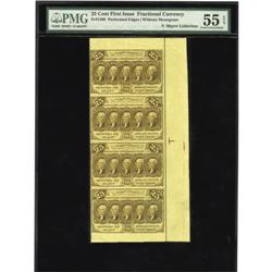 Fr. 1280 25¢ First Issue Strip of Four PMG About