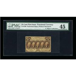 Fr. 1280 Milton 1R25.2d 25¢ First Issue Inverted