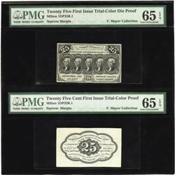 Milton 1DP25F.1 and 1DP25R.1 25¢ Proofs