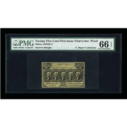 Milton 1DP25F.2 25¢ First Issue PMG Gem