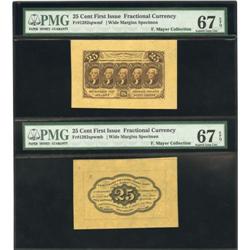 Fr. 1282SP 25¢ First Issue Wide Margin Pair PMG