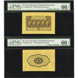 Fr. 1282SP 25¢ First Issue Wide Margin Pair PMG