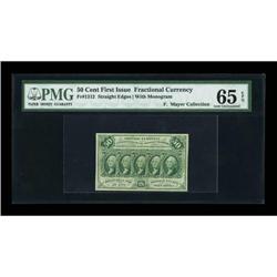 Fr. 1312 50¢ First Issue PMG Gem Uncirculated 65