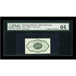 Milton 1E50R.1 50¢ First Issue Trial Color Essay