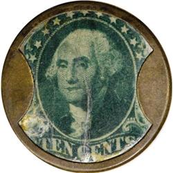 HB-unl Reed-JG1057 10¢ J. Gault 1857 Stamp About