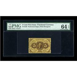 Fr. 1228 5c First Issue PMG Choice Uncirculated