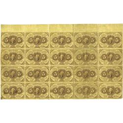 Fr. 1230 5c First Issue Complete Sheet of Twenty