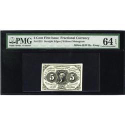 Milton 1E5F.3b 5¢ First Issue PMG Choice