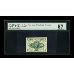 Fr. 1242 10¢ First Issue PMG Superb Gem Unc 67