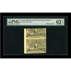 Milton 2E5F.3 5¢ Second Issue Essay Pair PMG