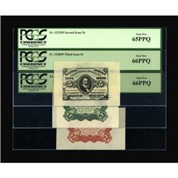 Fr. 1236/38SP 5c Third Issue Wide Margin Set of