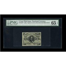 Fr. 1238 5c Third Issue Inverted Back Error PMG