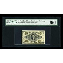 Fr. 1255 10c Third Issue PMG Gem Uncirculated 66