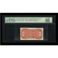 Fr. 1273sp 15c Third Issue Narrow Margin Back