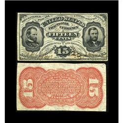 Fr. 1274SP 15¢ Third Issue Narrow Margin Pair
