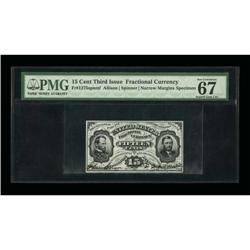 Fr. 1275sp 15c Third Issue PMG Superb Gem Unc 67