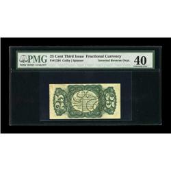 Fr. 1294 25¢ Third Issue Inverted Back Surcharge