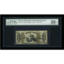 Fr. 1361 50c Third Issue Justice PMG Choice