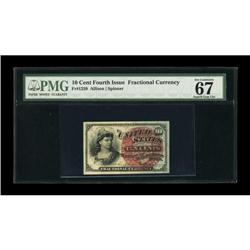 Fr. 1259 10¢ Fourth Issue PMG Superb Gem Unc 67