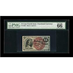 Fr. 1269 15¢ Fourth Issue PMG Gem Uncirculated