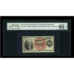 Fr. 1301 25c Fourth Issue PMG Gem Uncirculated