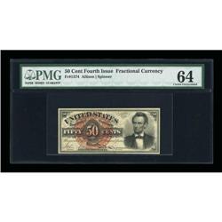 Fr. 1374 50c Fourth Issue Lincoln PMG Choice