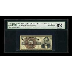 Fr. 1374 50¢ Fourth Issue Brown Seal Lincoln PMG