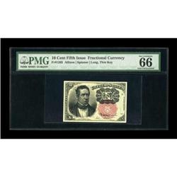 Fr. 1265 10c Fifth Issue PMG Gem Uncirculated 66