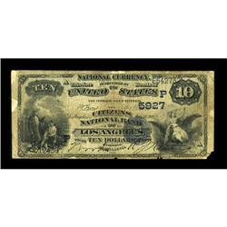 Los Angeles, CA - $10 1882 Date Back The Citizens NB
