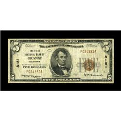 Orange, CA - $5 1929 Ty. 1 The First NB Ch. #