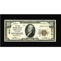 Oroville, CA - $10 1929 Ty. 1 The First NB Ch. #