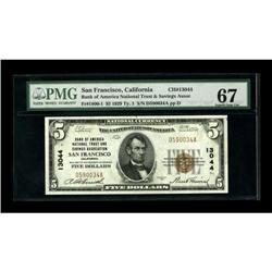San Francisco, CA - $5 1929 Ty. 1 Bank of