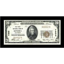 Sonora, CA - $20 1929 Ty. 1 The First NB Ch. #