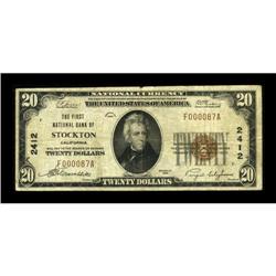 Stockton, CA - $20 1929 Ty. 1 The First NB Ch. #