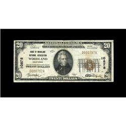 Woodland, CA - $20 1929 Ty. 1 Bank of Woodland National