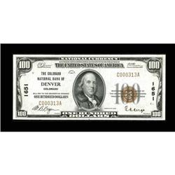 Denver, CO - $100 1929 Ty. 1 The Colorado NB Ch.